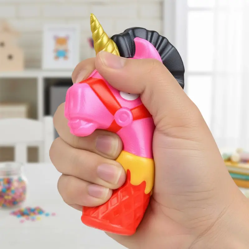 Squishy Antiestrés, Unicornio En Helado, Color Rosa 1