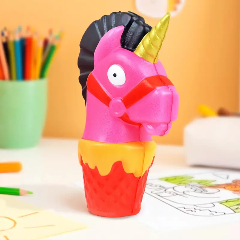 Squishy Antiestrés, Unicornio En Helado, Color Rosa 2