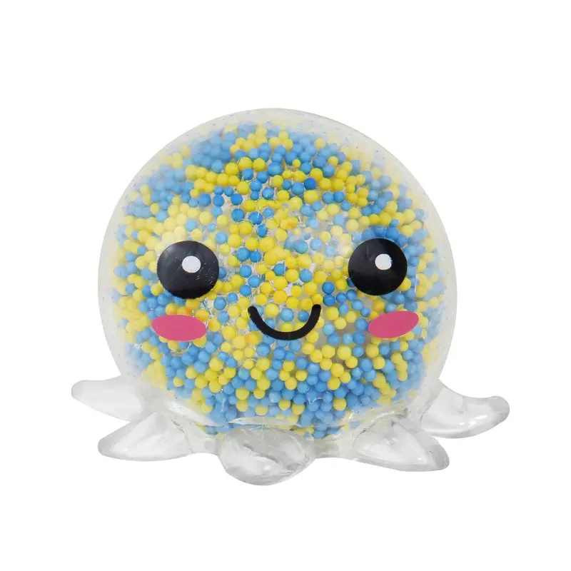 Squishy Pulpo Con Luz, Color Amarillo Con Azul 2
