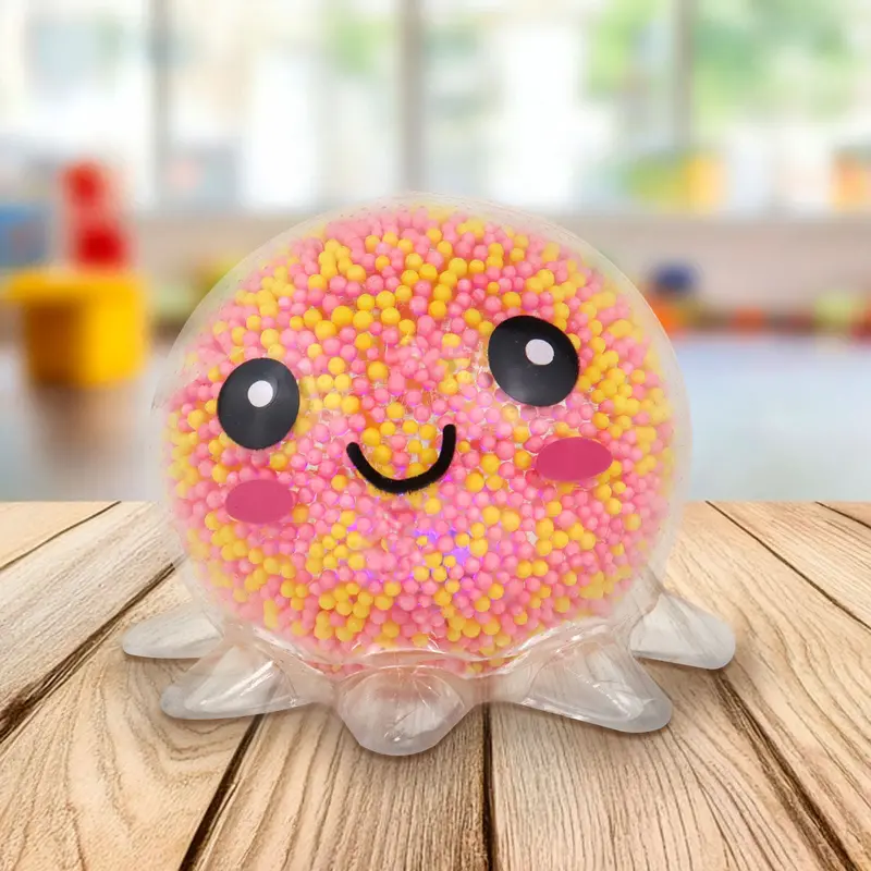 Squishy Pulpo Con Luz, Color Amarillo Con Rosa 1