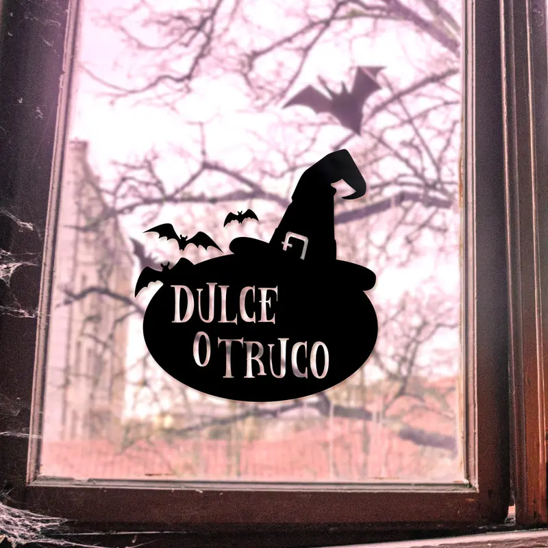 Sticker De Halloween Para Decoración De Ventanas, "Dulce O Truco" 1