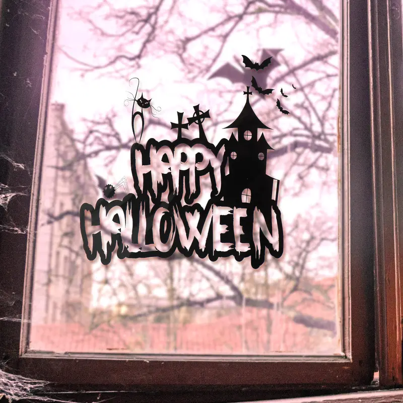 Sticker De Halloween Para Decoración De Ventanas, "Happy Halloween" 1