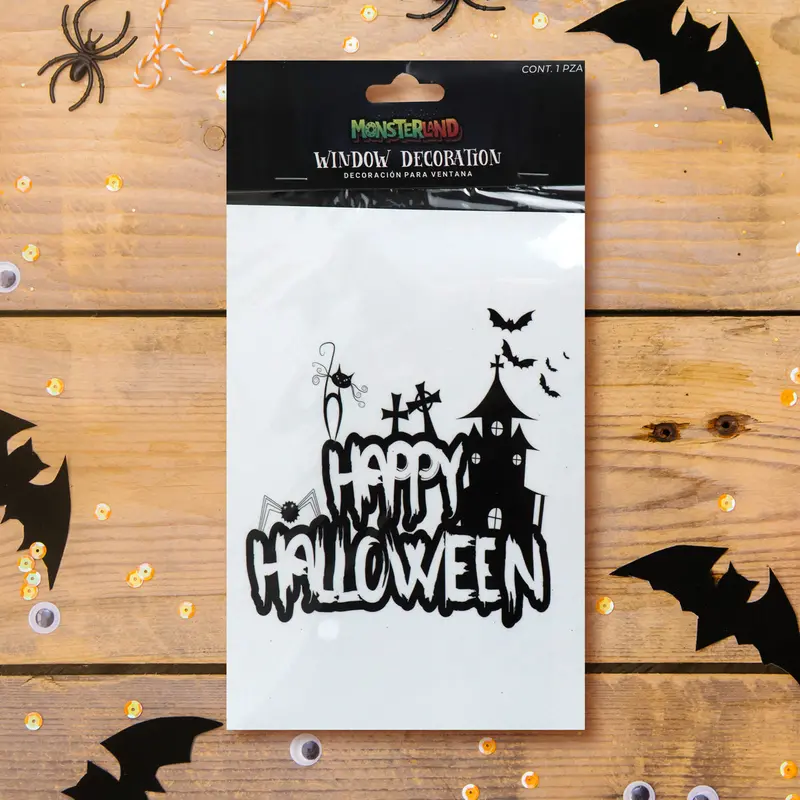 Sticker De Halloween Para Decoración De Ventanas, "Happy Halloween" 2