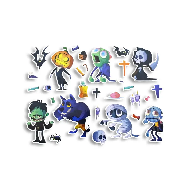 Stickers Con Diferentes Diseños De Halloween 2