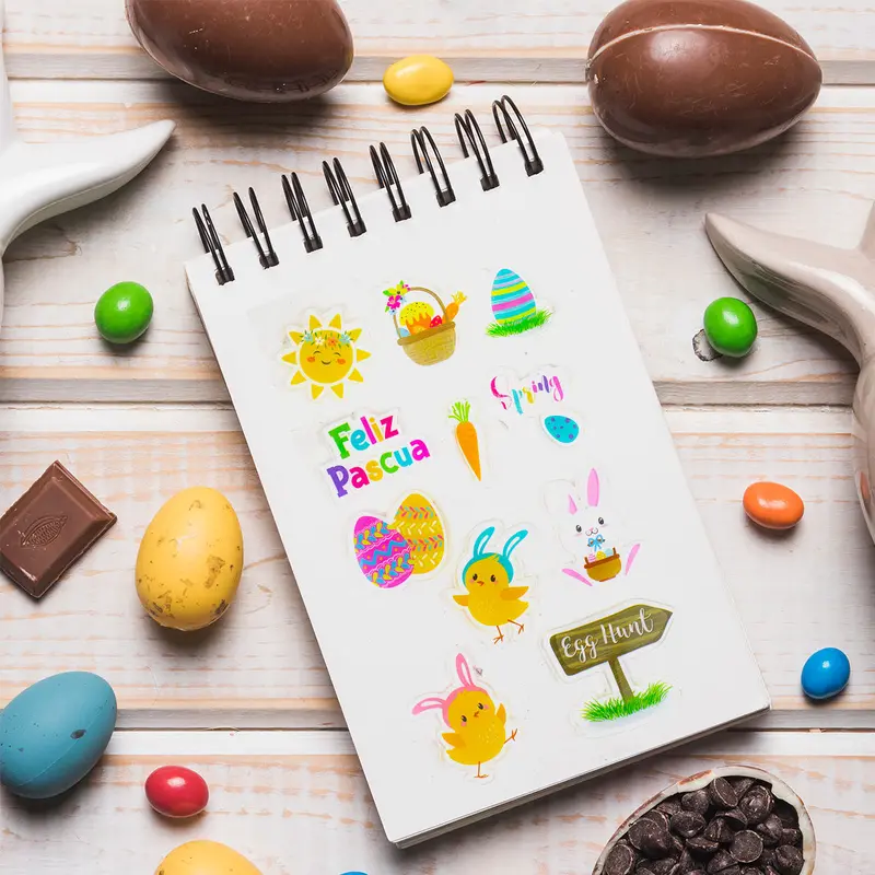 Stickers De Gel Feliz Pascua 1