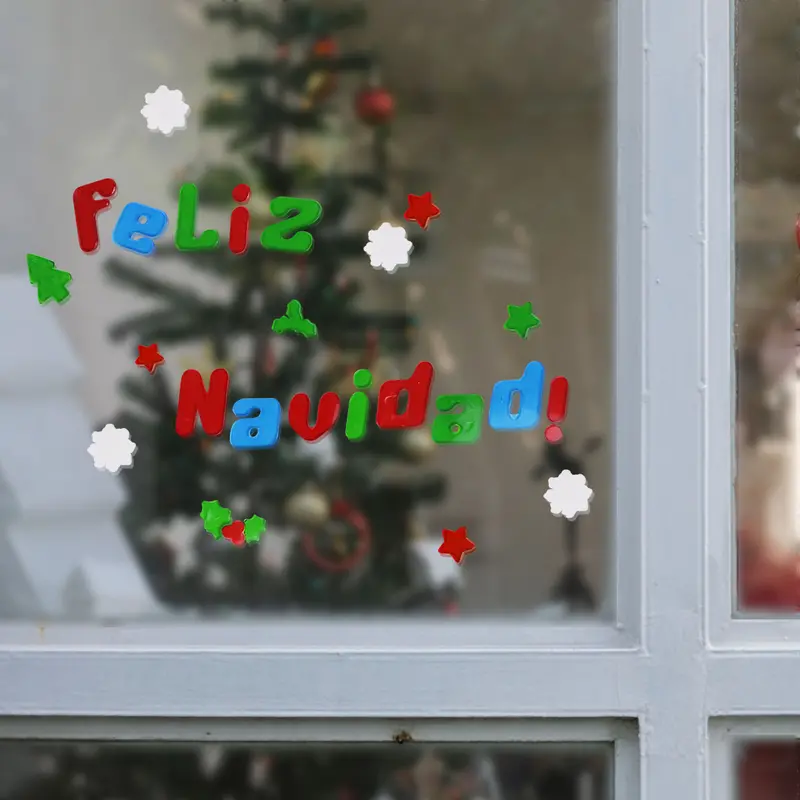 Stickers De Gel Navideños Para Ventana 1