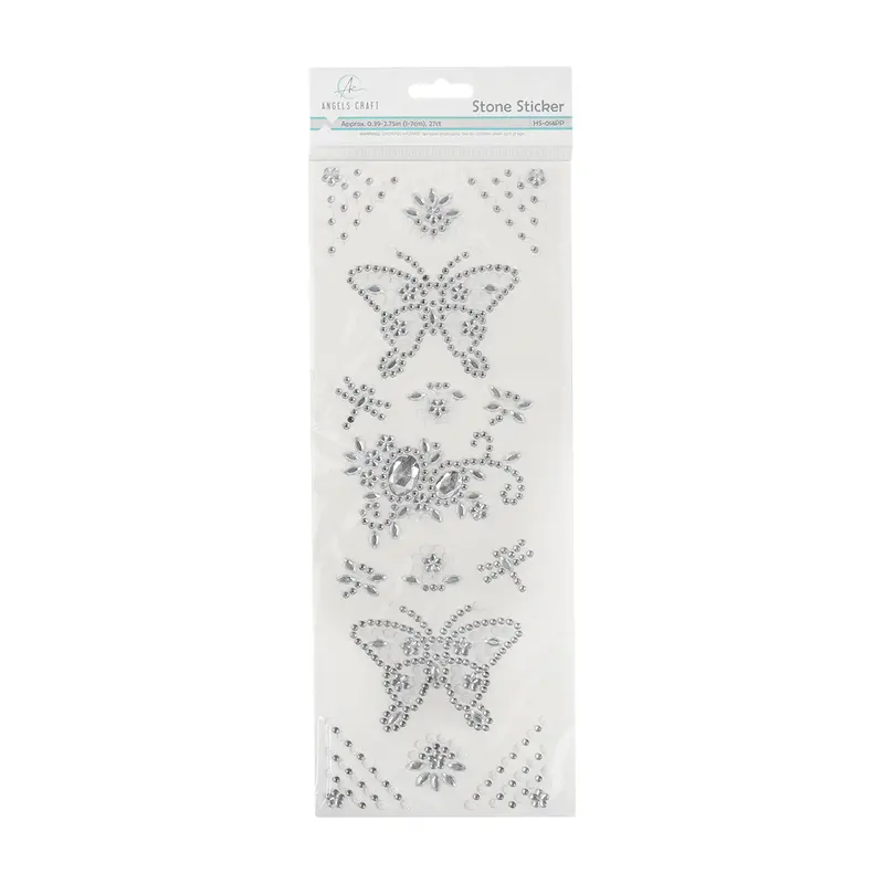 Stickers Piedras Mariposa, Plateados 2