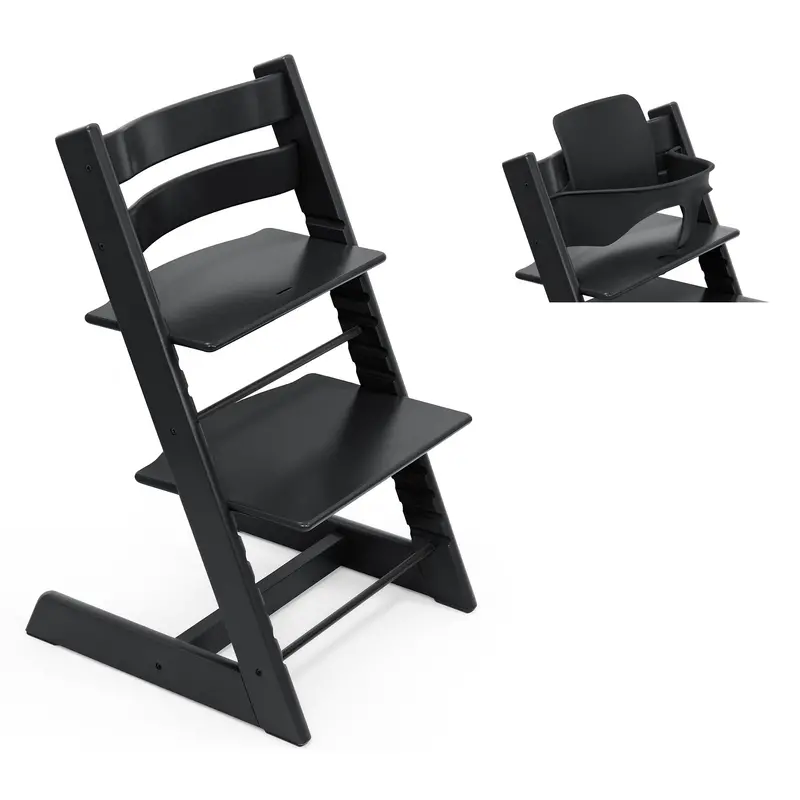 Stokke Tripp Trapp Highchair And Baby Set In Black 1