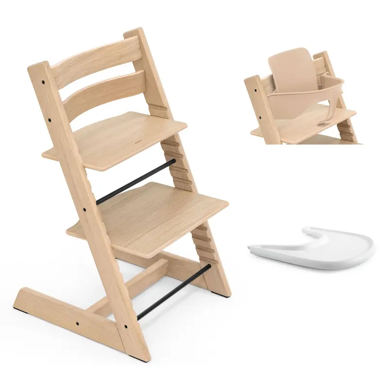 Stokke Tripp Trapp Highchair And Baby Set & Tray In Natural (Oak) 1