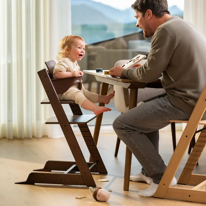 Stokke Tripp Trapp Highchair And Baby Set & Tray In Oak Warm Brown (Oak) 4