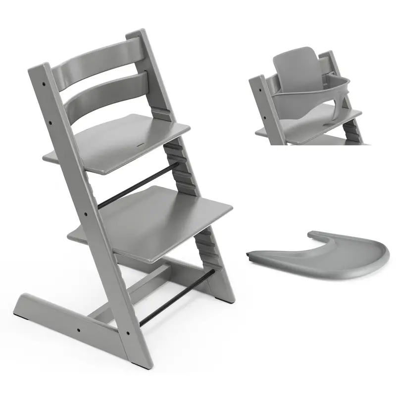 Stokke Tripp Trapp Highchair And Baby Set & Tray In Storm Grey 1