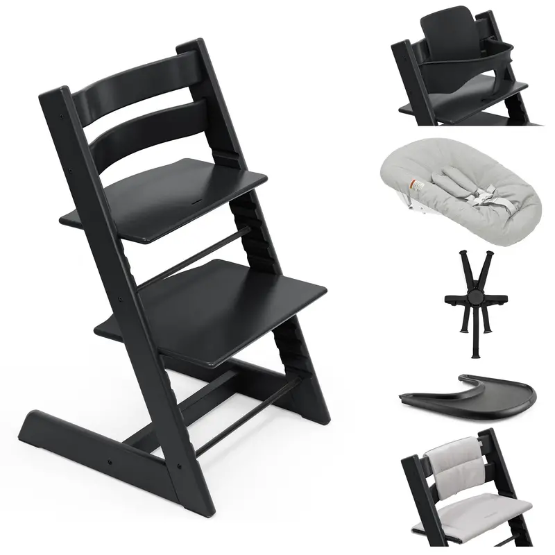 Stokke Tripp Trapp Highchair Complete Bundle In Black 1