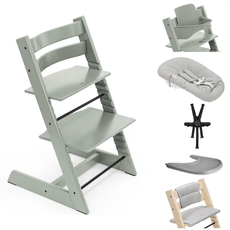 Stokke Tripp Trapp Highchair Complete Bundle In Glacier Green 1