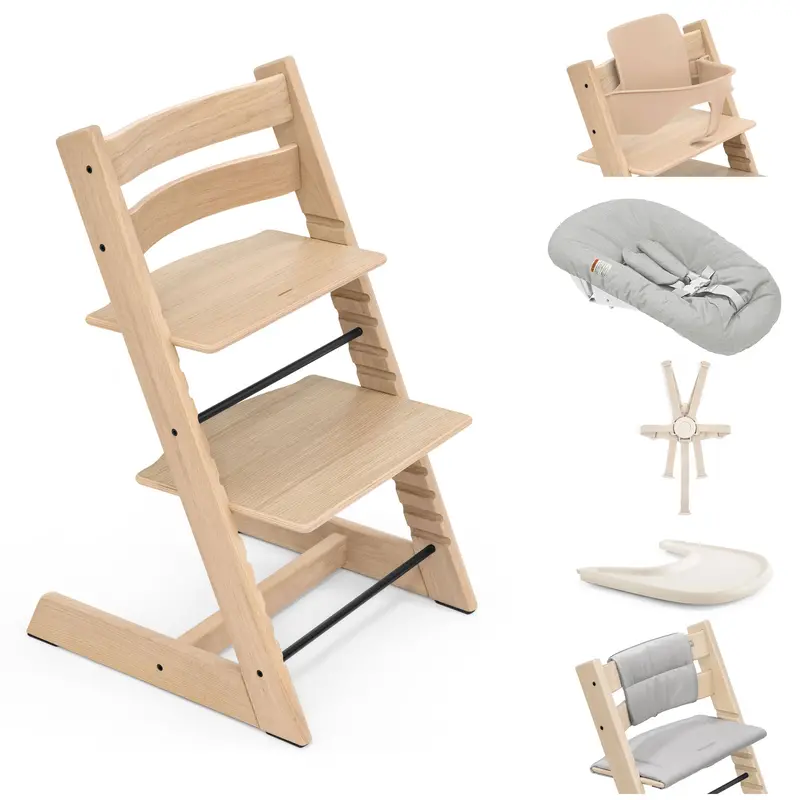 Stokke Tripp Trapp Highchair Complete Bundle In Natural (Oak) 1