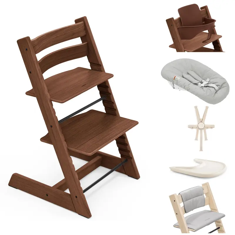 Stokke Tripp Trapp Highchair Complete Bundle In Oak Warm Brown (Oak) 1