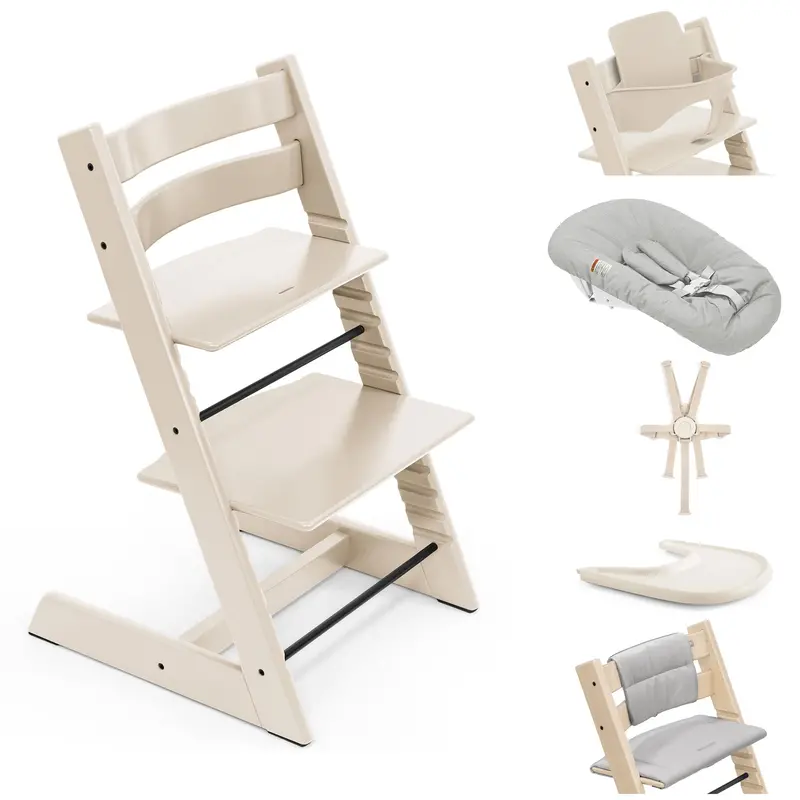 Stokke Tripp Trapp Highchair Complete Bundle In Vanilla White 1
