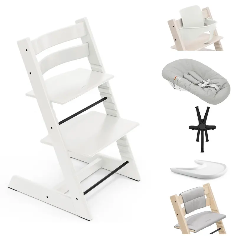 Stokke Tripp Trapp Highchair Complete Bundle In White 1