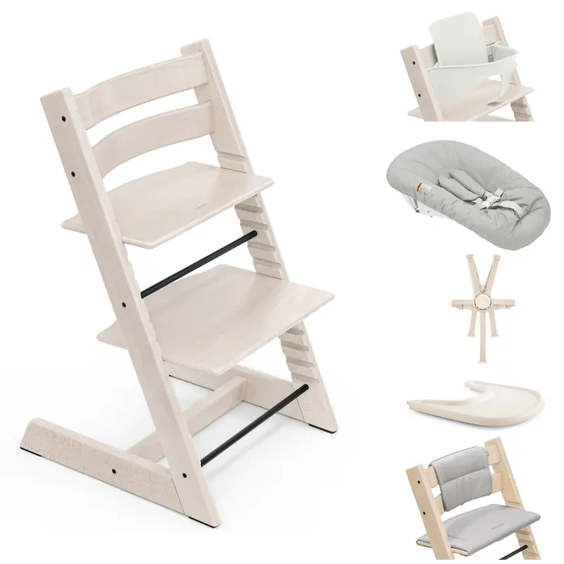 Stokke Tripp Trapp Highchair Complete Bundle In Whitewash 1
