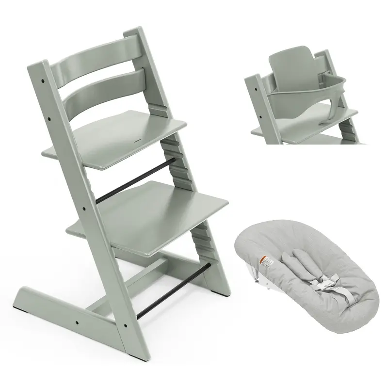 Stokke Tripp Trapp Highchair Newborn & Baby Set Bundle In Glacier Green 1