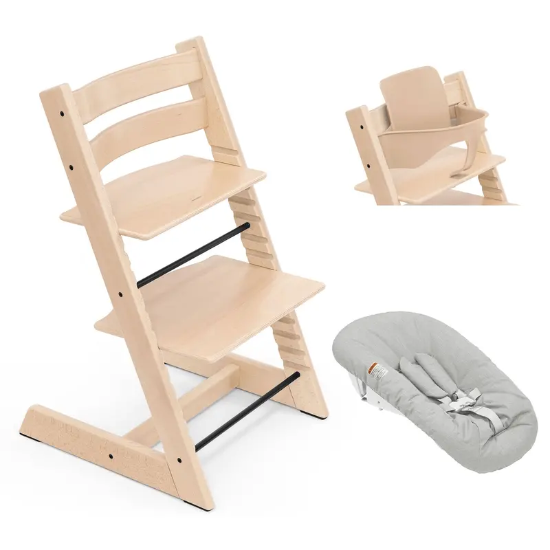 Stokke Tripp Trapp Highchair Newborn & Baby Set Bundle In Natural 1