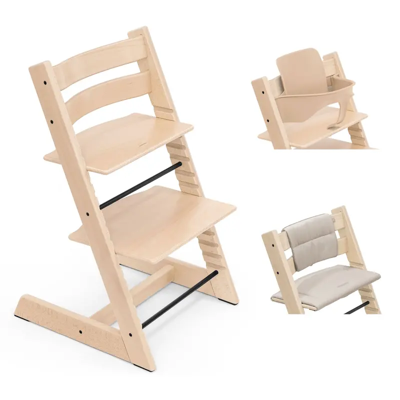 Stokke Tripp Trapp Highchair With Cushion & Baby Set In Natural 1
