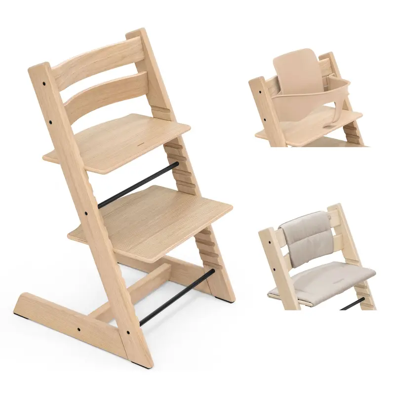 Stokke Tripp Trapp Highchair With Cushion & Baby Set In Natural (Oak) 1