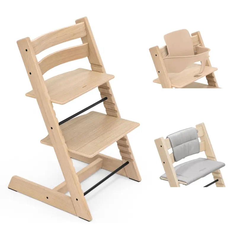 Stokke Tripp Trapp Highchair With Cushion & Baby Set In Natural (Oak) 2