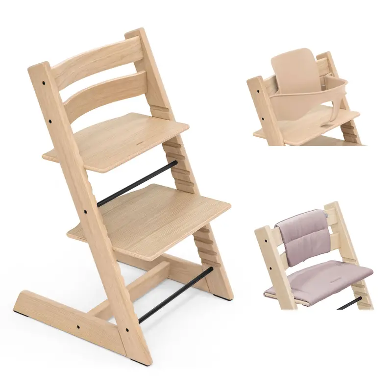Stokke Tripp Trapp Highchair With Cushion & Baby Set In Natural (Oak) 4