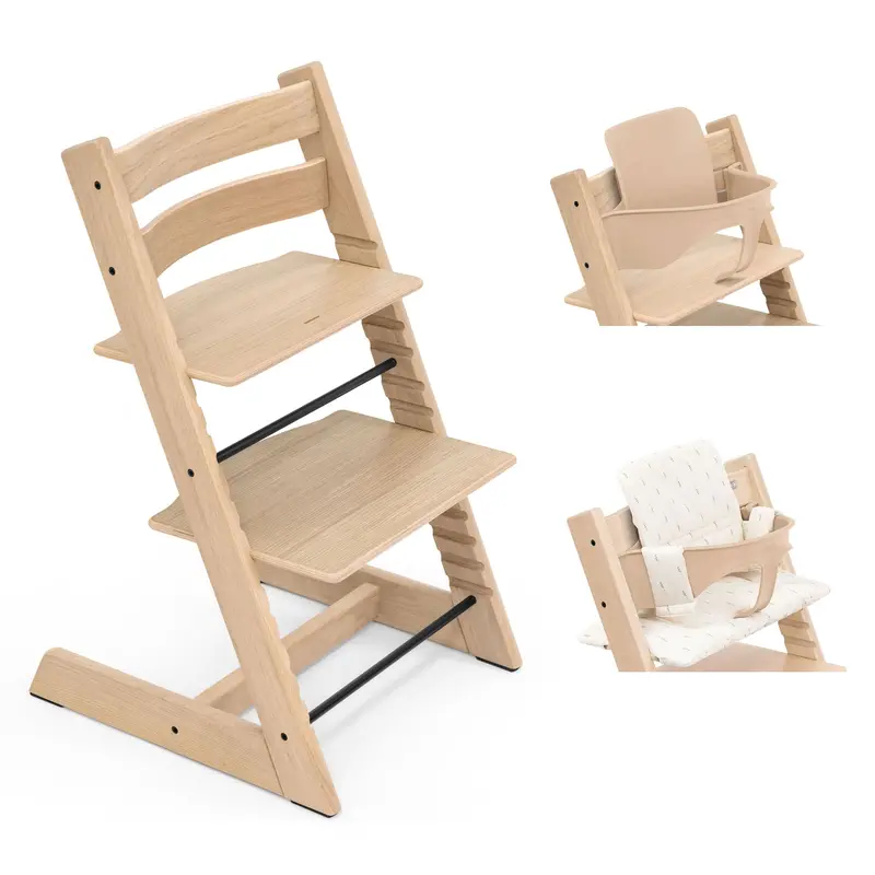 Stokke Tripp Trapp Highchair With Cushion & Baby Set In Natural (Oak) 5