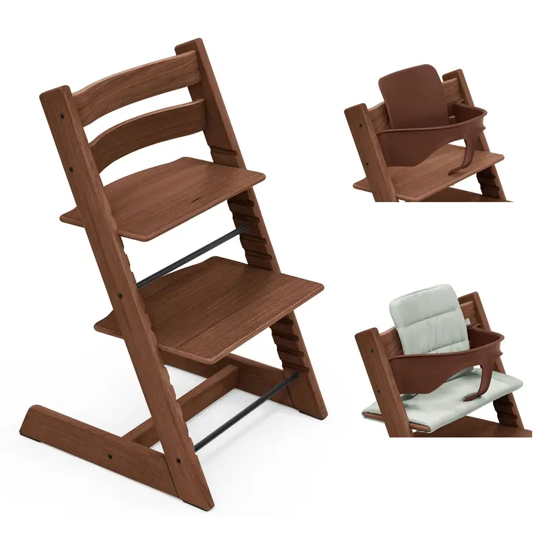 Stokke Tripp Trapp Highchair With Cushion & Baby Set In Oak Warm Brown (Oak) 3