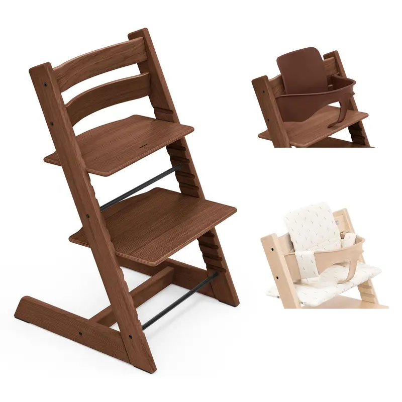 Stokke Tripp Trapp Highchair With Cushion & Baby Set In Oak Warm Brown (Oak) 5