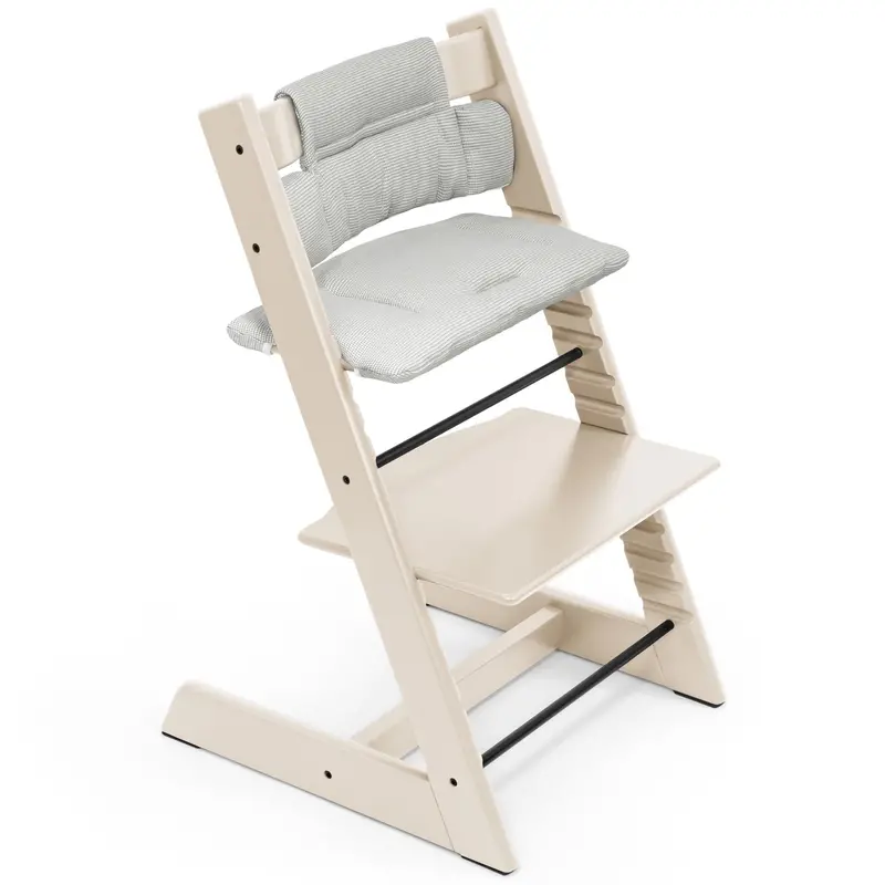 Stokke Tripp Trapp Highchair With Cushion & Baby Set In Vanilla White 3