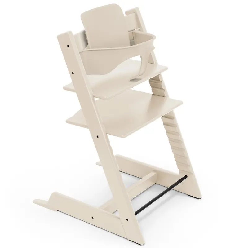 Stokke Tripp Trapp Highchair With Cushion & Baby Set In Vanilla White 4