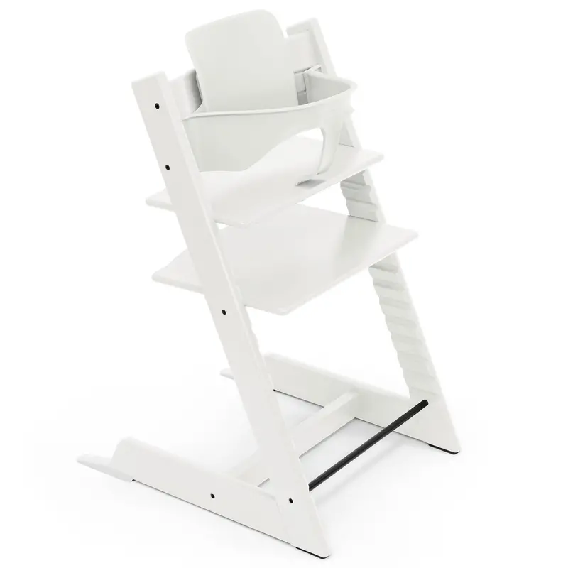 Stokke Tripp Trapp Highchair With Cushion & Baby Set In White 3