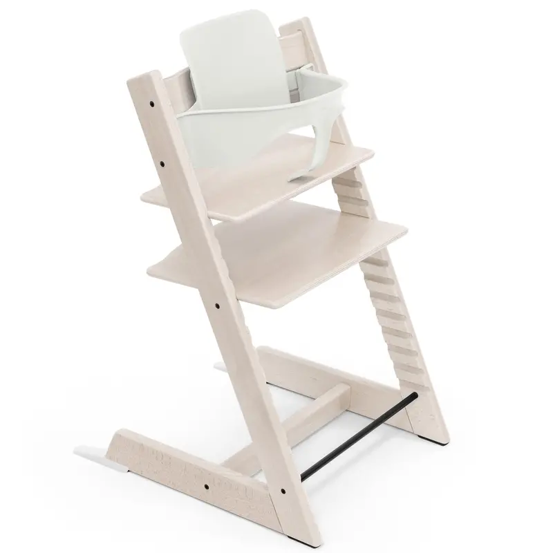 Stokke Tripp Trapp Highchair With Cushion & Baby Set In Whitewash 3