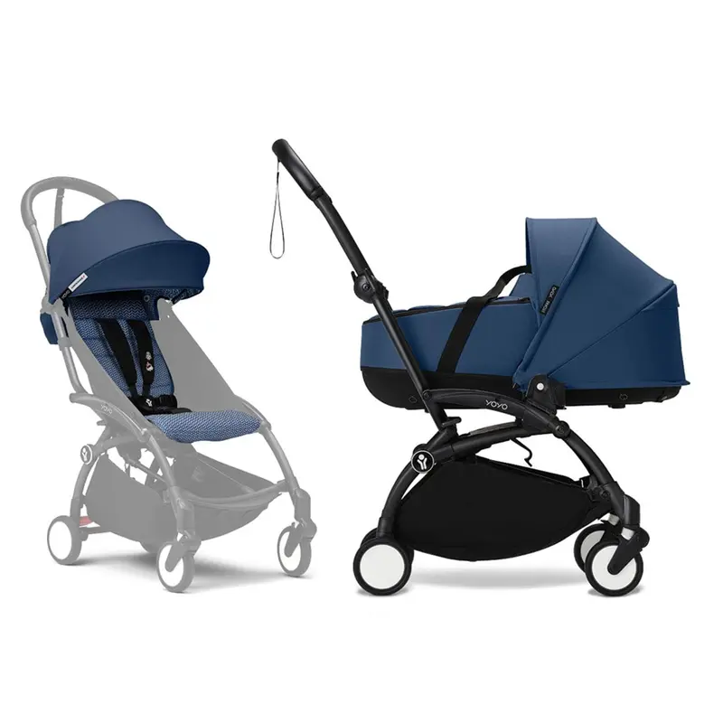 Stokke® Yoyo³ Complete Pram - Black/Air France Blue 1