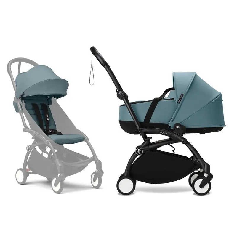 Stokke® Yoyo³ Complete Pram - Black/Aqua 1