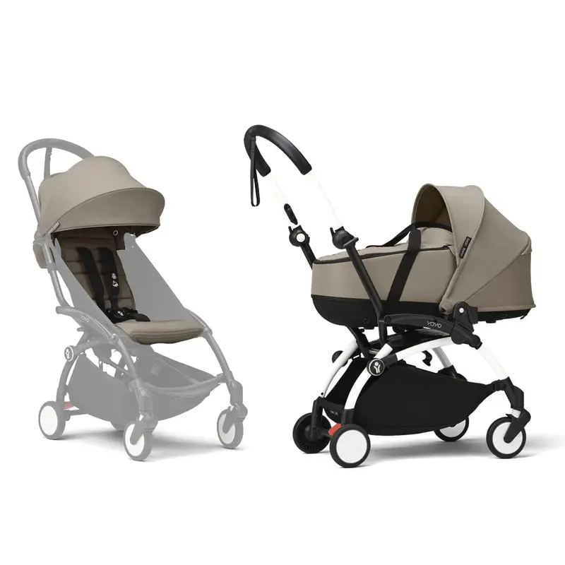 Stokke® Yoyo³ Complete Pram - White/Taupe 1