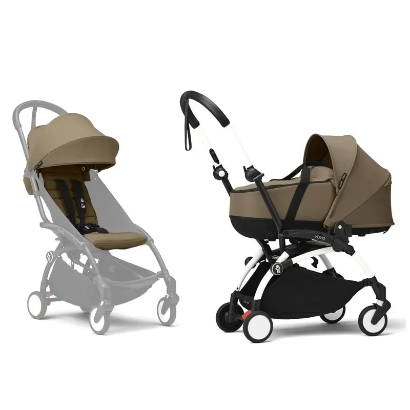 Stokke® Yoyo³ Complete Pram - White/Toffee 1