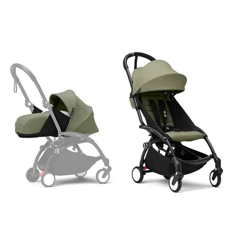 Stokke® Yoyo³ Complete Stroller - Black/Olive 1