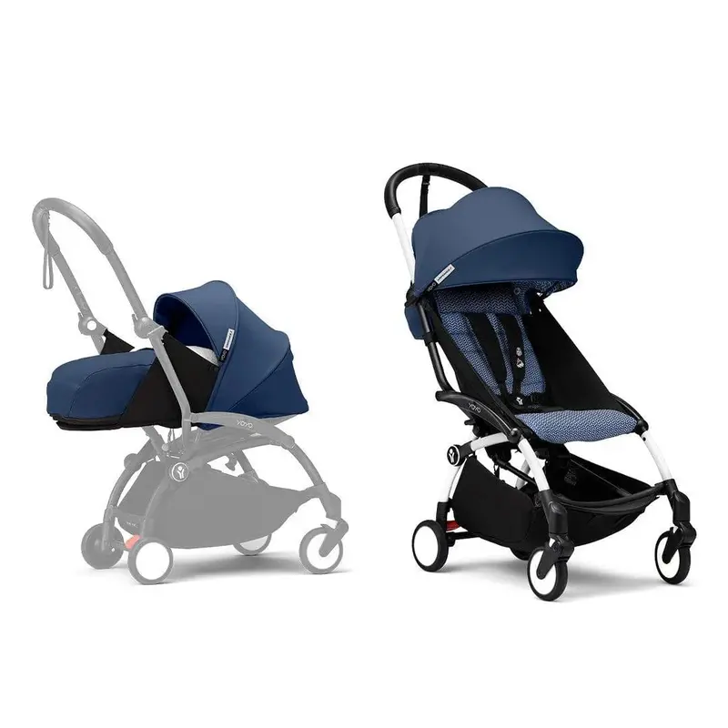 Stokke® Yoyo³ Complete Stroller - White/Air France Blue 1