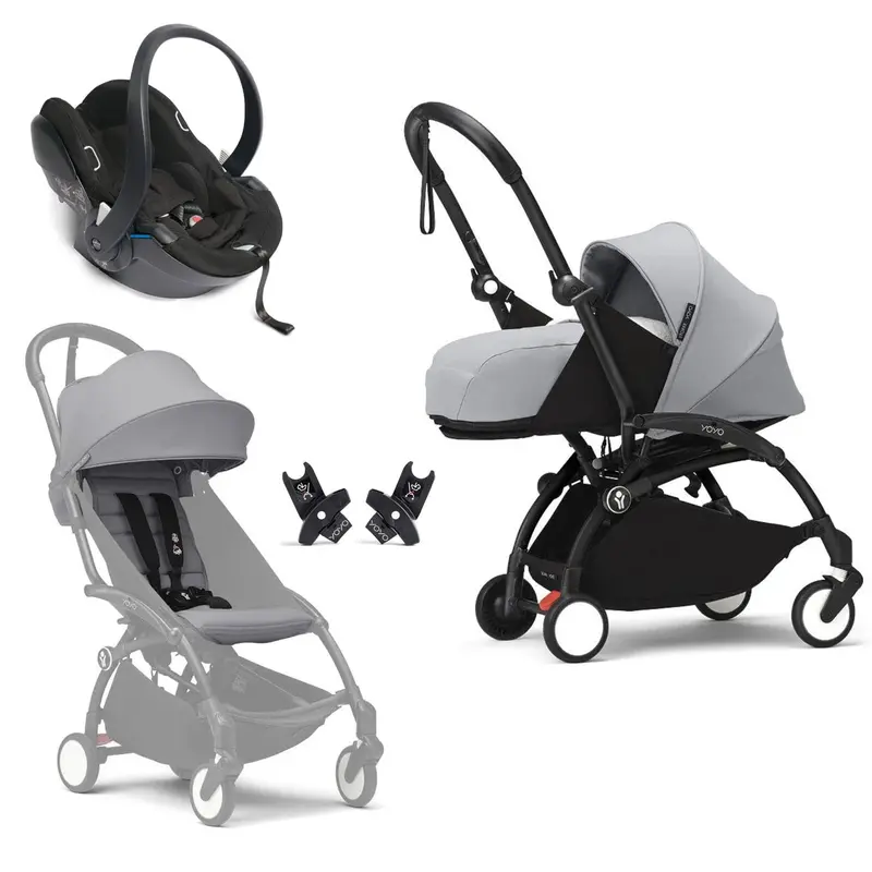 Stokke® Yoyo³ Complete Travel System - Black/Stone 1