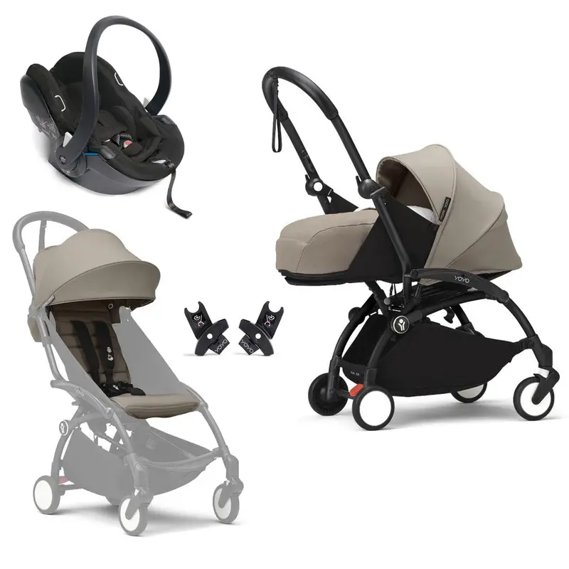 Stokke® Yoyo³ Complete Travel System - Black/Taupe 1