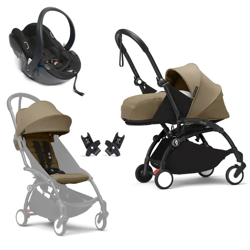 Stokke® Yoyo³ Complete Travel System - Black/Toffee 1