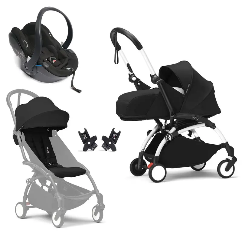 Stokke® Yoyo³ Complete Travel System - White/Black 1