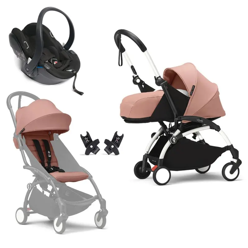 Stokke® Yoyo³ Complete Travel System - White/Ginger 1