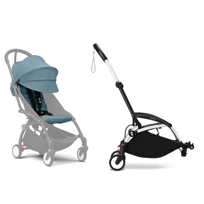 Stokke® Yoyo³ Connect & 6M+ Colour Pack Bundle White Frame - Aqua 1