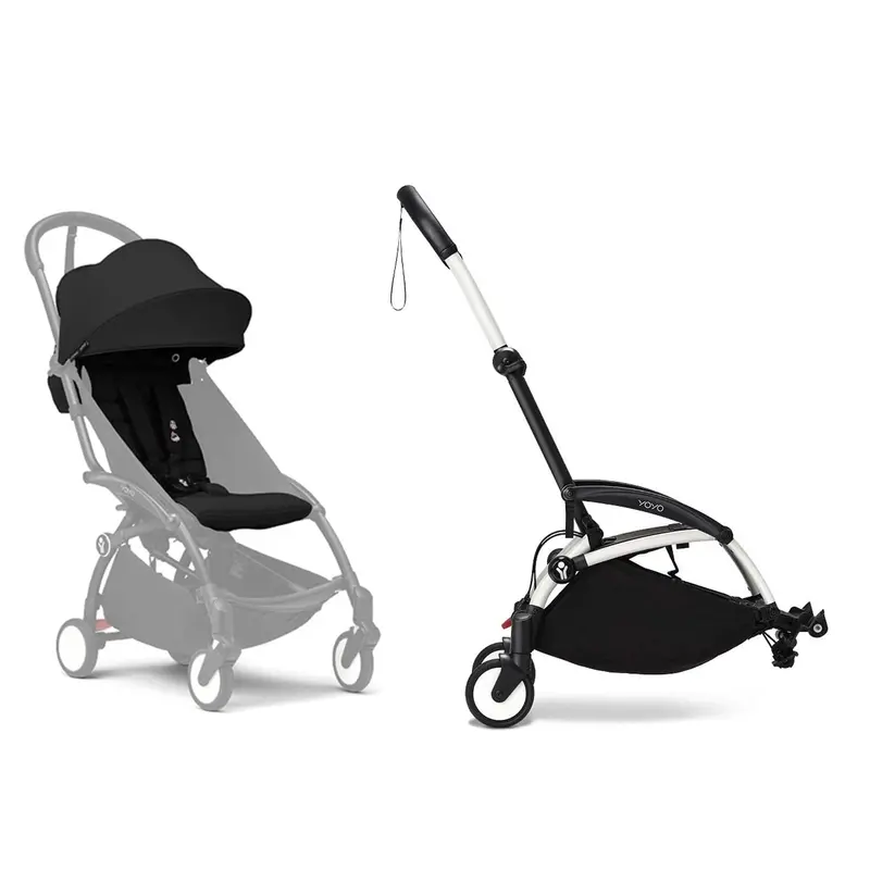 Stokke® Yoyo³ Connect & 6M+ Colour Pack Bundle White Frame - Black 1