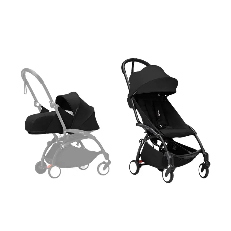 Stokke Yoyo³ Newborn Pack To Toddler Bundle - Black Color Pack & Black Frame 1