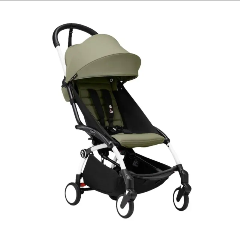 Stokke Yoyo³ Newborn Pack To Toddler Bundle - Olive Color Pack & White Frame 2